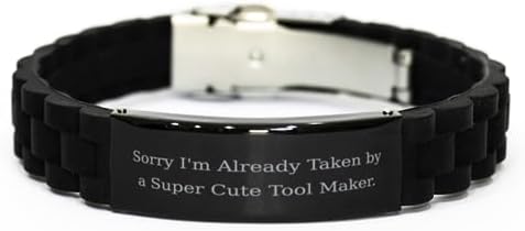 Gag Tool maker Gifts, Sorry I'm Already Taken by a, Unique Birthday Black Glidelock Clasp Bracelet For Coworkers From Friends, Toolmaker, Toolmaking, Toolmakers, Tool gifts, Gift ideas for toolmakers image 2