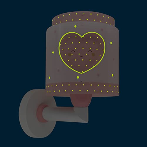 Lámpara de pared infantil para leer en la cama de noche con diseño de corazones rosa 5