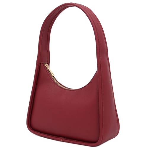 Image of Small Minimalist Shoulder Bag for Women, Faux Leather Underarm Purse, Chic Top Handle Handbag for Everyday