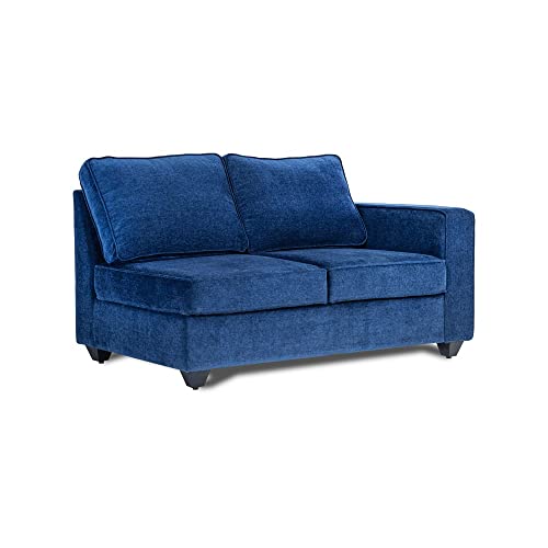 Image of Wakefit Sofa Set for Living Room | 3 Year Warranty | L Shape Sofa, Sofa Set, Wooden Sofa Set for Living Room, 2 Seater Sofa + Left Aligned Chaise - Napper (Fabric, Cobalt Blue)