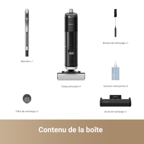 dreame H14 Pro Wet and Dry Vacuum Cleaner, 180° Landing, 60°C Brush Care, 5min Drying, Automatic Distribution of Cleaner, App Control, GlideWheel, 18.000Pa Suction, Doble Board - 13