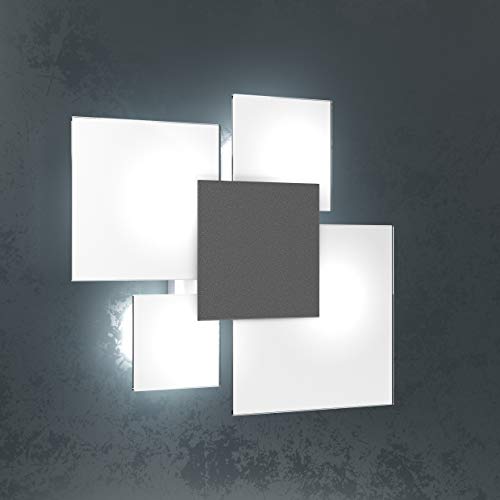 Luminaire de plafond moderne Top Light en verre et plaque gris anthracite élégante