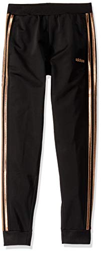 adidas Girls' Big Tricot Jogger Pant, Linear ADI Black with Copper, L