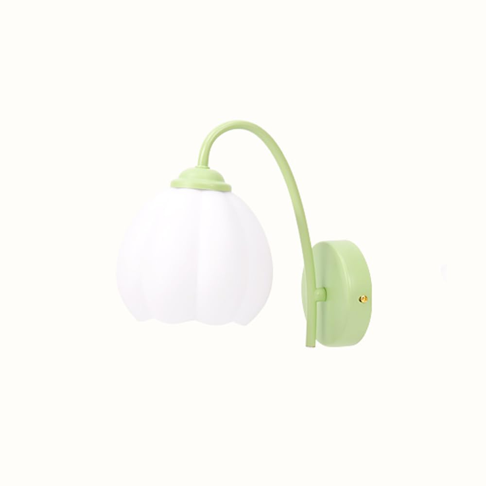 KBUUKYYXouy Small Wall Sconces, Frosted Glass Lampshade, 1-Light Metal Wall Mount Lights, Nordic Bedroom Bedside Wall Lamps, Indoor Balcony Hallway Wall Lighting Fixture