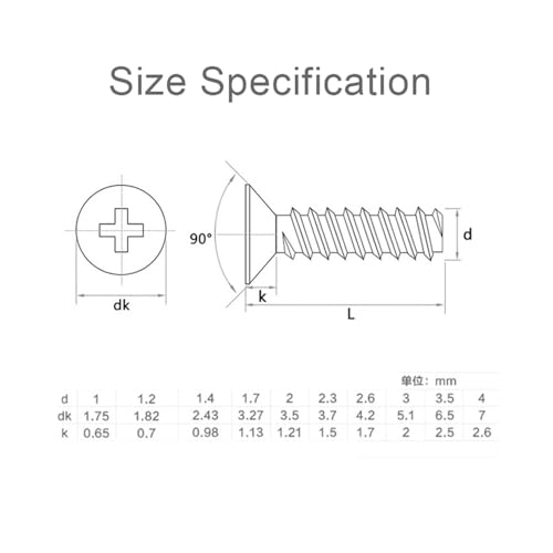 Vis à queue plate M2.3 en acier inoxydable pour modélisme - 2