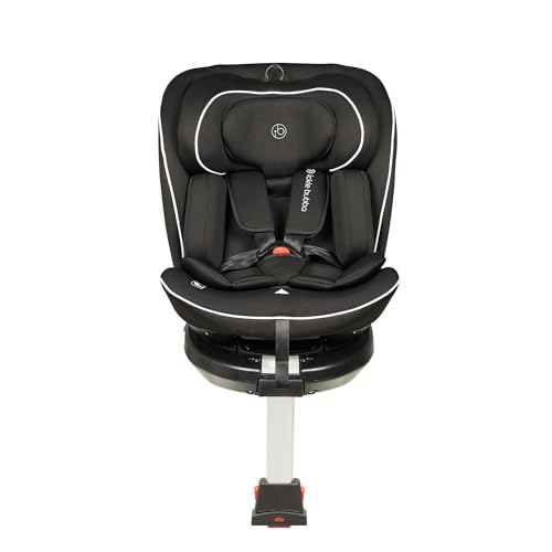 Ickle Bubba Radial i-Size Plus 360° Rotating Car Seat – ISOFIX, Birth to 150cm (Approx. 12 yrs*), Rear & Forward Facing, Memory Foam Headrest, Side Impact Protection (Black)