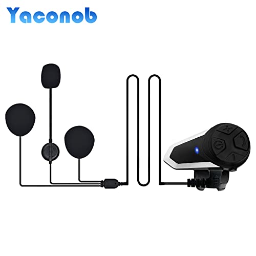 Yaconob Motorcycle Bluetooth Headset Bt-S3Ns 1000M Motorcycle Helmet Bluetooth Radio Intercom Wireless Interphone To 2-3 Riders (Waterproof/Handsfree/Stereo Music/Fm Radio/Gps/Mp3 (2 Pack) #TOP2