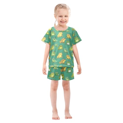 ALAZA Cute Mushroom Snail Deer Pajamas Short Sleeve 2 Piece Sleepwear Top and Bottom Pajama Set Unisex3