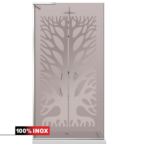 Mampara de ducha de 70 cm con cristal bronce arenado y tratamiento nano antical Aqua Roy 3