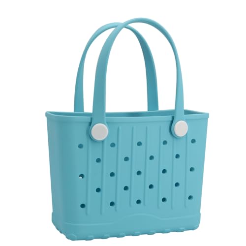 GBB Rubber Tote Bag Small Beach Bag Waterproof Beach Tote Washable Portable Travel Bag for Outdoor, Pool, Boat, Sports