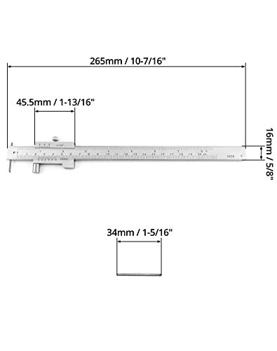 QWORK® Messschieber, 0–20 cm, Edelstahl Markierungswerkzeuge