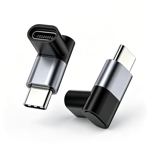 Image of Verilux 2Pcs 90 Degree USB C to USB C Adapter, Type C Male to Female with 100W Fast Charging & 20Gbps Data Transfer with 4K@60Hz Display Support for iPhone 17 /16 /15, MacBook, Steam, Switch, Laptop