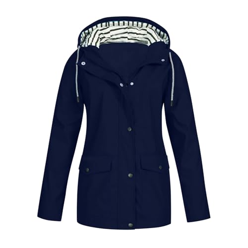 Chaqueta cortavientos de mujer impermeable transpirable con bolsillos