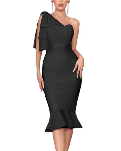 Amazon.com: houstil Women's One Shoulder Fishtail Wedding