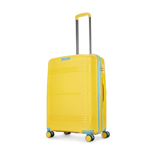 Image of Skybags Paratrip Medium Size Hard Luggage (67 Cm) | Polypropylene Luggage Trolley with 8 Wheels| Bumblebee | Unisex, Spinner, Yellow