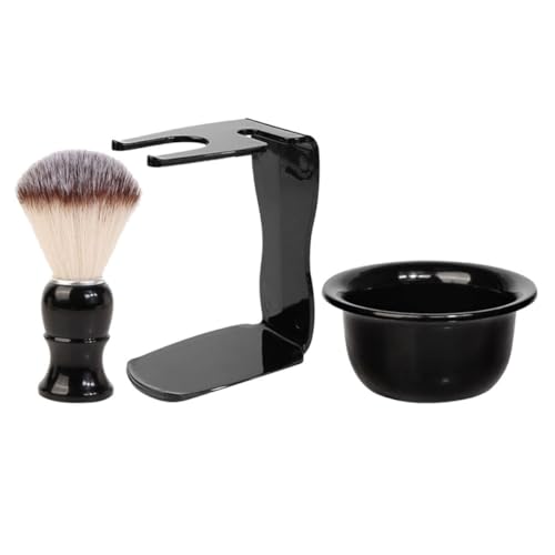 TOYANDONA Kit de Afeitado para Hombre Brocha de Afeitar Acrílica Tazón para Jabón Soporte Portátil y Juego de Herramientas para Cuidado Barba y Bigote Adecuado para Viaje y Uso Diario