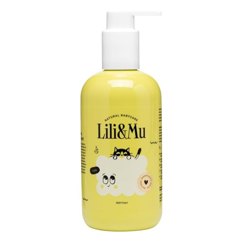 Lili&Mu Baby Duschgel und Shampoo mit Aloe und Panthenol 300 ml - Kinder Badezusatz mit Augenschutz, Schaumbad, Pflegeset Neugeborene, Naturkosmetik Duschbad - Waschgel Haut & Haare Waschen