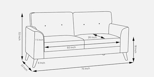 Image of Velvet Contemperory Sofa with Cushion Chaise Lounge Sectional Sofa Perfect for Living Room & Bedroom Guests Home & Office (Velevt Wine Colour, Three Seater)
