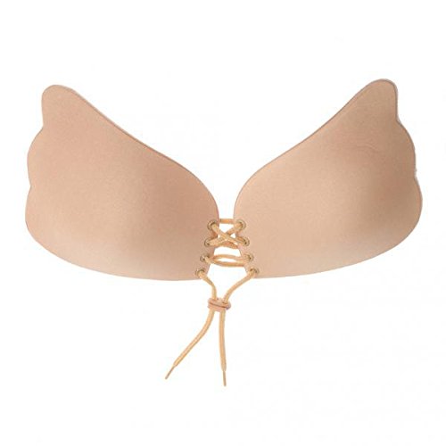 snappsy Silicone Adhesive Stick Push Up Strapless Invisible Backless Bra Beige C-picture-41