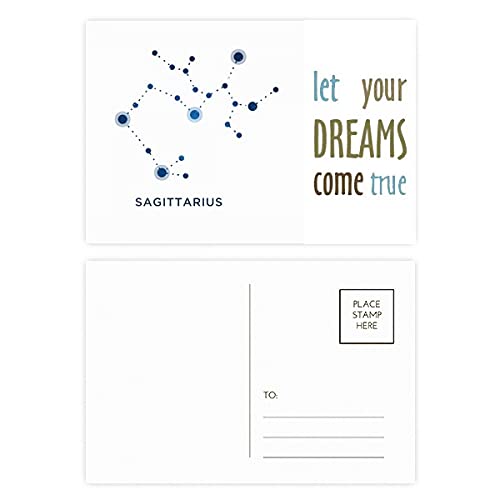 Carte postale Sagittaire Lot de 20 cartes motivation Dream Come True pour vaincre la page blanche
