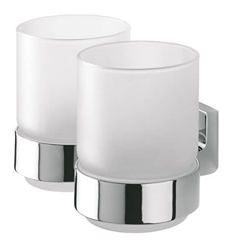 Preisvergleich Produktbild Tiger Ontario Becherhalter doppelt, chrom, Echtglas gefrostet