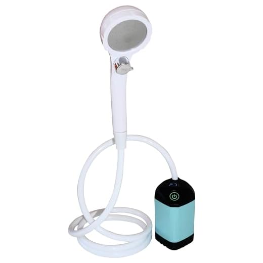 DENKER Ducha Camping Portátil Batería 12V con Bomba Presion Furgoneta Camper Motorhome Ducha de Acampada Senderismo Alcachofa para Camping Caravanas Coche Lavado de Biciletas Ducha de Perros