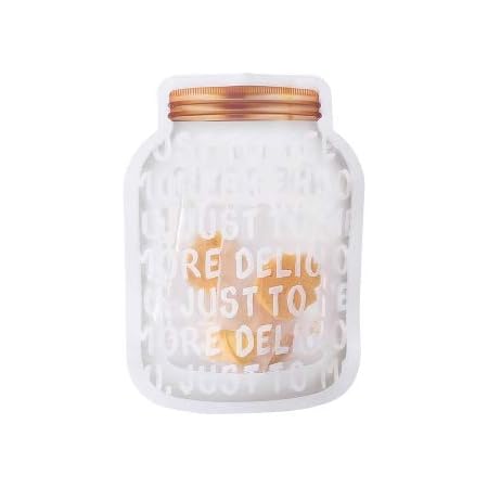 Amazon Fuwari おしゃれ 自立式 底マチ付き ジッパーバッグ ５０枚 小分け お菓子 小物 プレゼント ラッピング 包装 袋 スタンド 保存袋 バレンタイン ホワイトデー 誕生日 ビン 風 ギフトバッグ 袋 文房具 オフィス用品