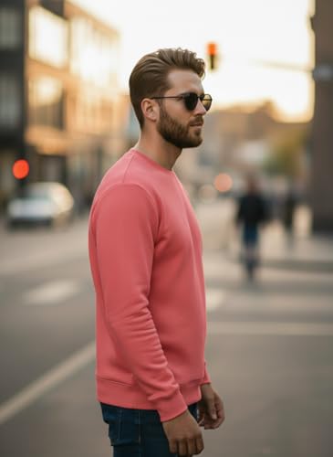 Image of Mack Jonney Men Regular Fit Fleece ||Black||Round Neck Solid||Sweatshirt-JM3911