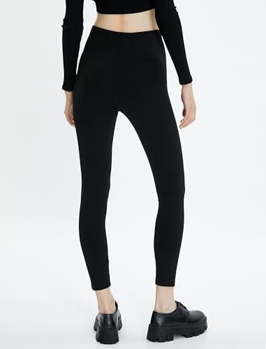 Leggings mujer Koton basic elásticos de tiro alto color negro 4