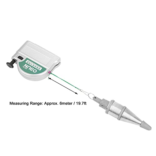Gedourain Magnetischer Drahthammer, 6 Meter Flexibles Metalllot mit festem Stift, vertikales Messwerkzeug aus Silberlegierungsstahl, für Vertikalitätsmessungen