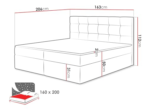 Bett 160×200 Mirjan24 Boxspringbett Gazel mit zwei Bettkästen