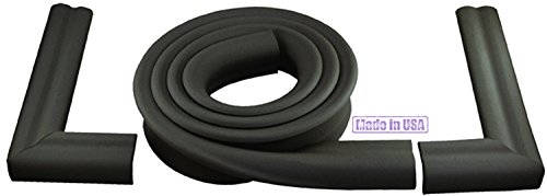 Image of KidKusion Hearth Cushion | Made in USA | Black | 8.33 Ft of Padding | Child Safety, Edge and Corner Guard, Babyproof Fireplace Bumper