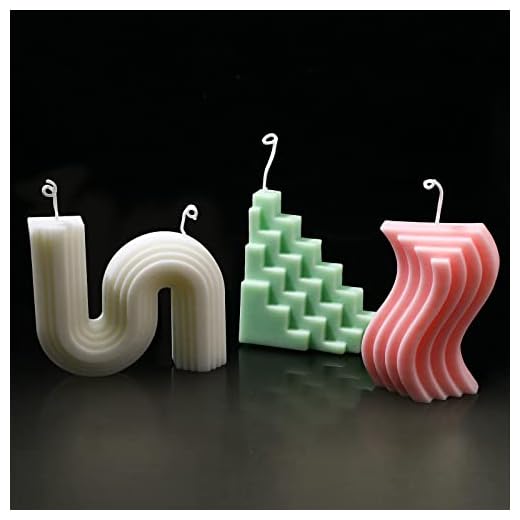 3 Pieces Twist Candle Aesthetic Candles Soy Wax Christmas Geometric Shaped Candle Art Trapezoid Triangle S Shape Candle