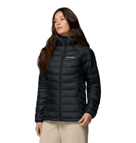 Columbia Powder Lite II Kapuzenjacke für Damen, Schwarzer Ripstop, XXL – Ansicht 3