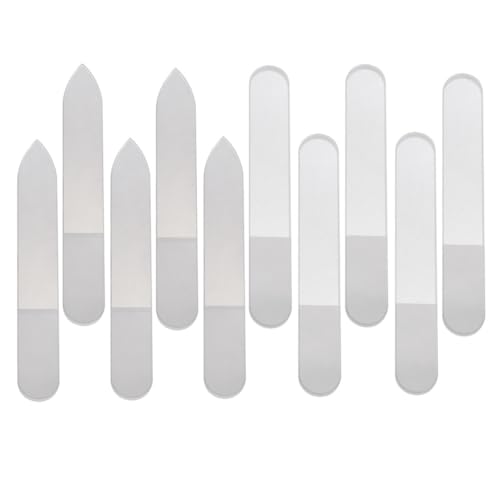 OSOLADY 10Pcs Nano Glass Nail Files Pointed Tips with Cases Manicure Polishing Accessories for Nail Salon Home Use Convenient Fingernail Care Tools