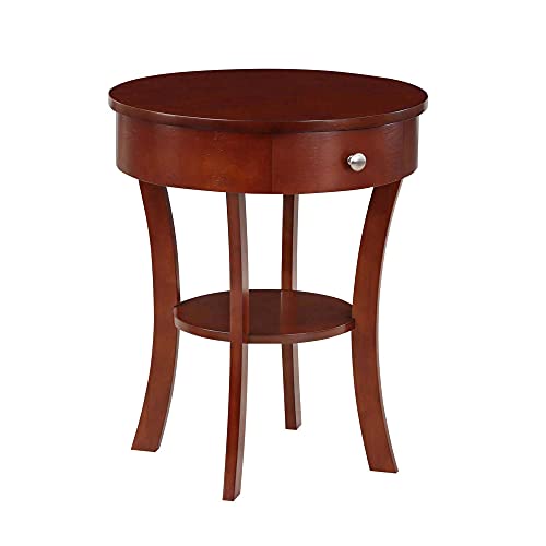 Convenience Concepts Classic Accents Schaffer 1 Drawer End Table with Shelf, 20' L x 20' W x 24' H, Mahogany