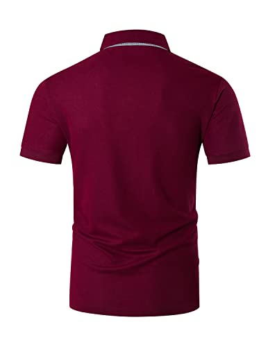 Image of GHYUGR Men's Polo Shirts Short Sleeve Slim Fit Polo Casual Plaid Splice T-Shirts