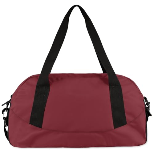 Custom Sport Gym Bag, Personalized Name Overnight Duffel Bag for Boys Girls Dance Weekender Bags Travel Tote Bag, Burgundy4