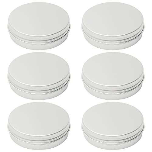 Image of Othmro 6Pcs 3.4oz Metal Round Tins Aluminum Tin Cans Jar Refillable Containers 100ml Tin Cans Tin Container Bottle with Screw Lid for Salve Spices Lip Balm Tea Candies Silver 83x23mm