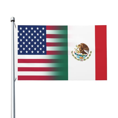 Mexico Us Flag 3x5 Ft Double-Sided Printed Flag Home Outdoor Indoor Garden Home Decoration Banner