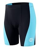 Havideto Boys Jammer Swimming Trunks Safety Reflective Strip UPF 50+ Chlorine Resistant Endurance Kids Training Swim Shorts with Adjustable Drawstring Blue 9/10 yrs