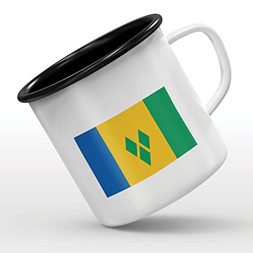 Mygoodprice MUG tasse émaillée au motif Drapeau Saint Vincent les Grenadines