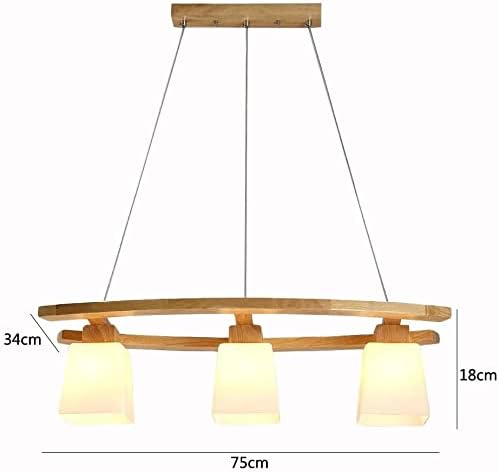 BAMBW Log Japanse kroonluchter, eetkamerlamp, persoonlijkheid met drie koppen, LED-stripplafondlamp photo 3