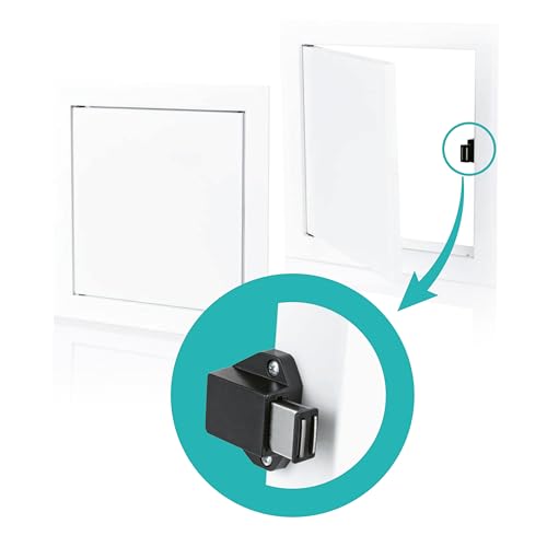 AIROPE Sichtklappe, 150 x 300 mm, aus Stahl, mit Magnetverschluss, seitliche Öffnung links/rechts, Zugangspunkte für Wasserzähler, Decke, Badewanne, Sicherungskästen, versteckt Kabel, Rohre