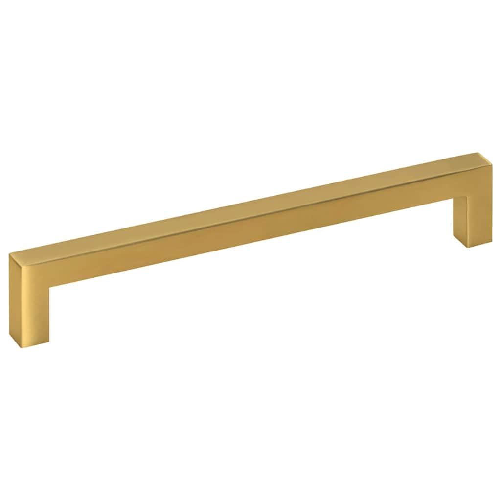 Złote uchwyty meblowe ze stali nierdzewnej, zestaw 5 sztuk, z odstępem otworów 192 mm, 204 x 12 x 35 mm, do szafy, szuflady, drzwi, komody, kuchni, łazienki
