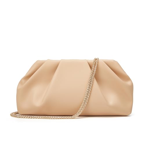 Image of Clutch Purse for Women, Vegan Leather Evening Bag, Soft Pleated PU Small Purses for Formal Wedding, Dressy Party
