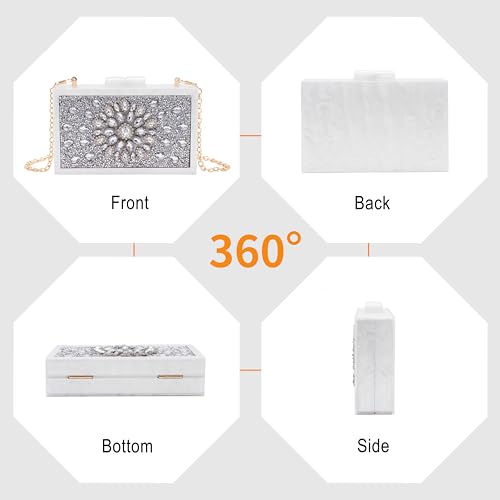 Image of Clutch Bag for Women Evening Bag with Detachable Chain Strap Gala Balls Purse for Wedding Cockatail