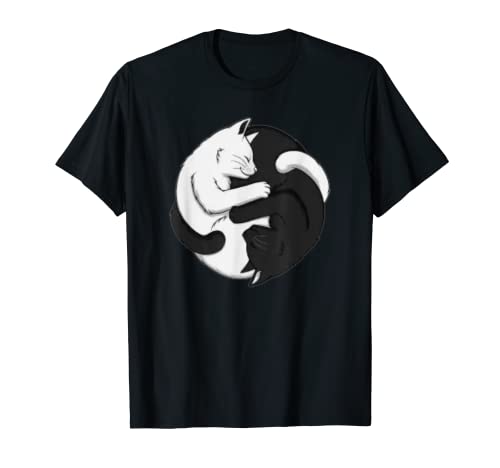 Yin Yang Cats Lindo Meditación Amante de los gatos Yoga Camiseta
