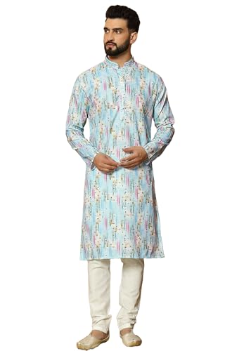 Pyjama kurta en lin coton anti-chaleur homme tenue fête brodée paillettes