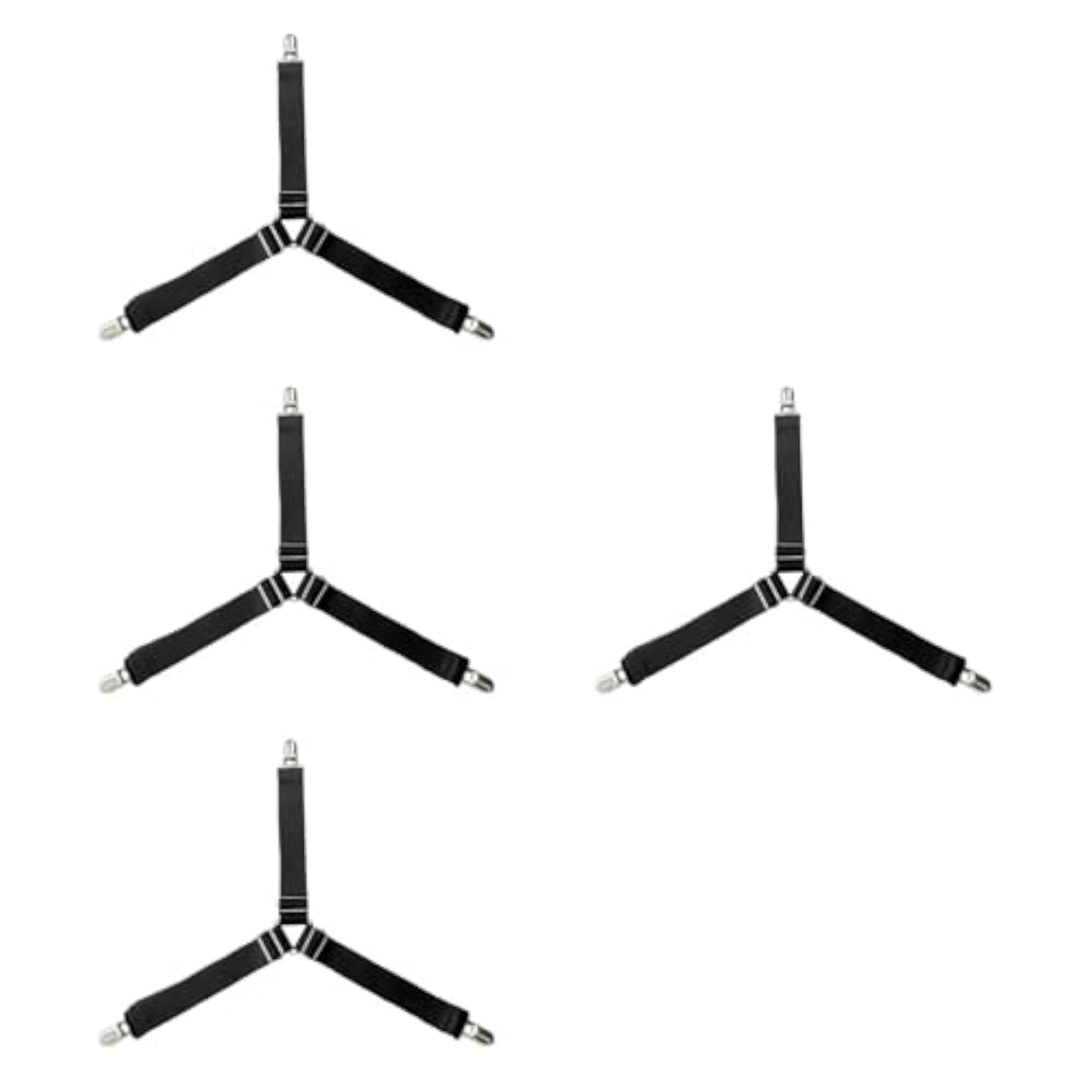 4Pcs Sheet Holder Straps Decor Fitted Sheet Clips, Black